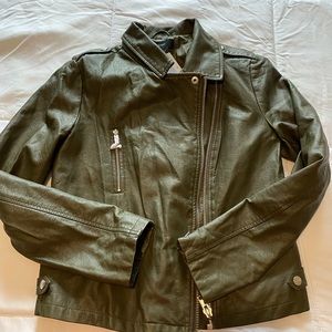 Olive green leather jacket